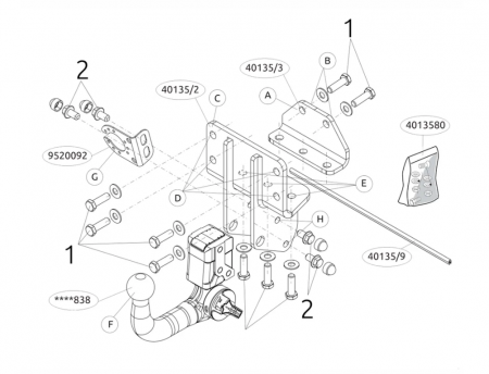 Оригинальный фаркоп BRINK арт. 4013500 для Toyota LAND CRUISER 300 04/2021-2023. Вертикальный быстросъемный шар от магазина ФаркопРос